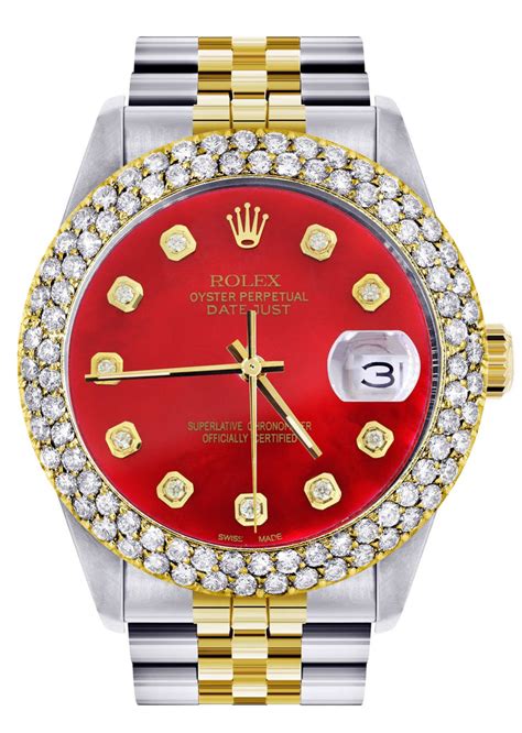 red and gold diamond rolex|solid gold rolex with diamonds.